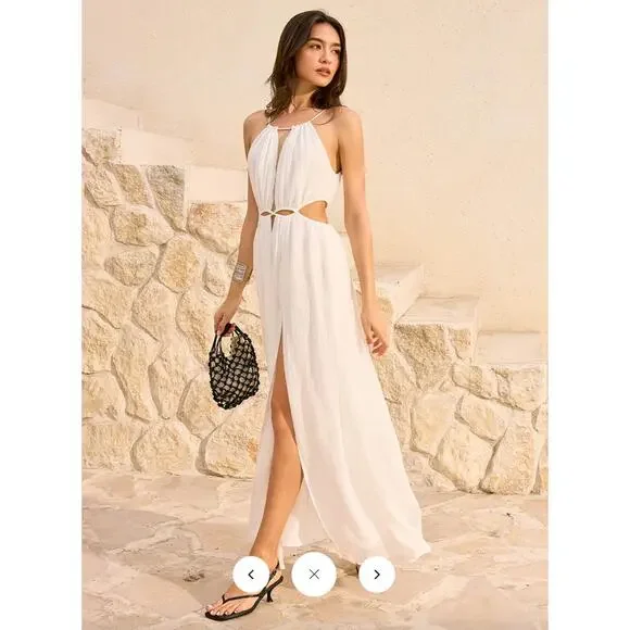 Commense Cut-Out Maxi Dress With Slit Sz S - Picture 1 of 6